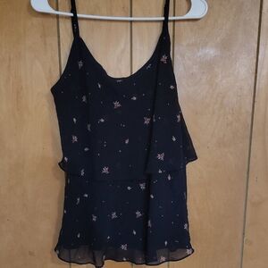 CAbi Black Floral Camisole